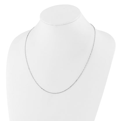 22 Inch Sterling Silver Rh Plated Adjustable 2mm Flat Oval Chain Necklace