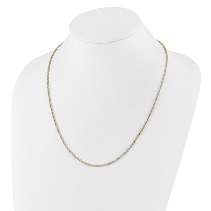 3 Inch Sterling Silver Gold Tone Adjustable 2mm Cyclone Chain Necklace