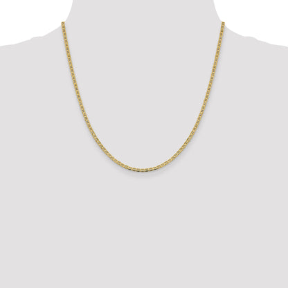 14K Yellow Gold 20 Inch 2.4mm Concave Anchor With Lobster Clasp Chain Necklace