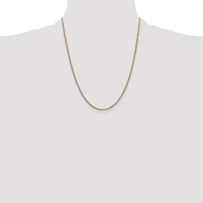 14K Yellow Gold 22 Inch 1.8mm Flat Figaro With Lobster Clasp Chain Necklace