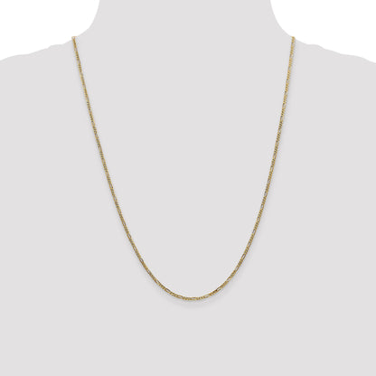 14K Yellow Gold 24 Inch 1.8mm Flat Figaro With Lobster Clasp Chain Necklace
