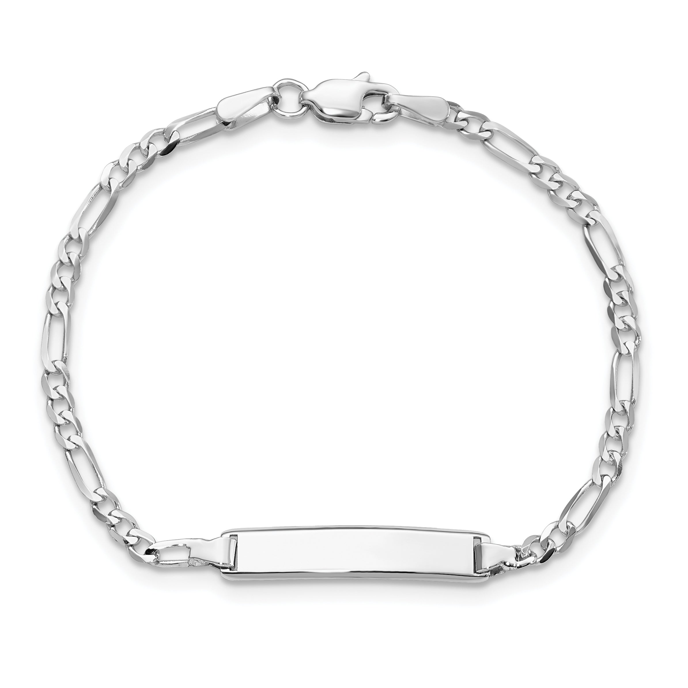 5.5 Inch 14K Wg Figaro Link Id Bracelet