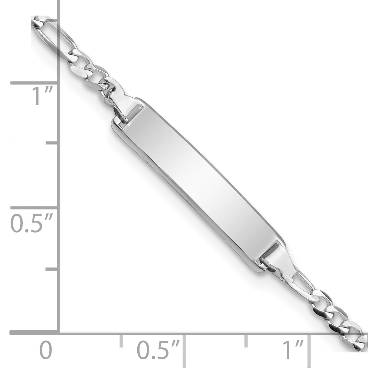 5.5 Inch 14K Wg Figaro Link Id Bracelet