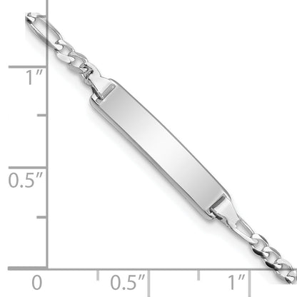 5.5 Inch 14K Wg Figaro Link Id Bracelet