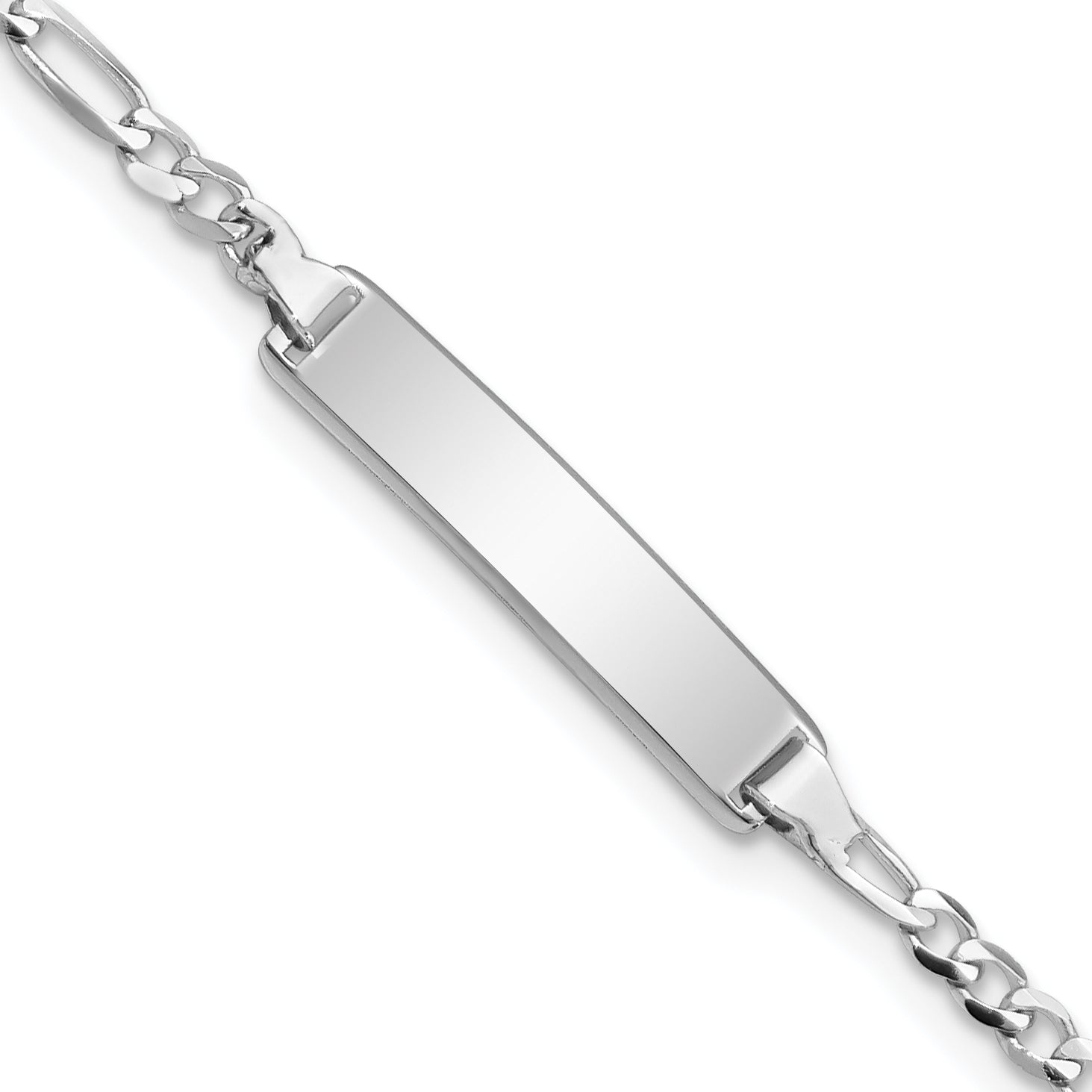 5.5 Inch 14K Wg Figaro Link Id Bracelet