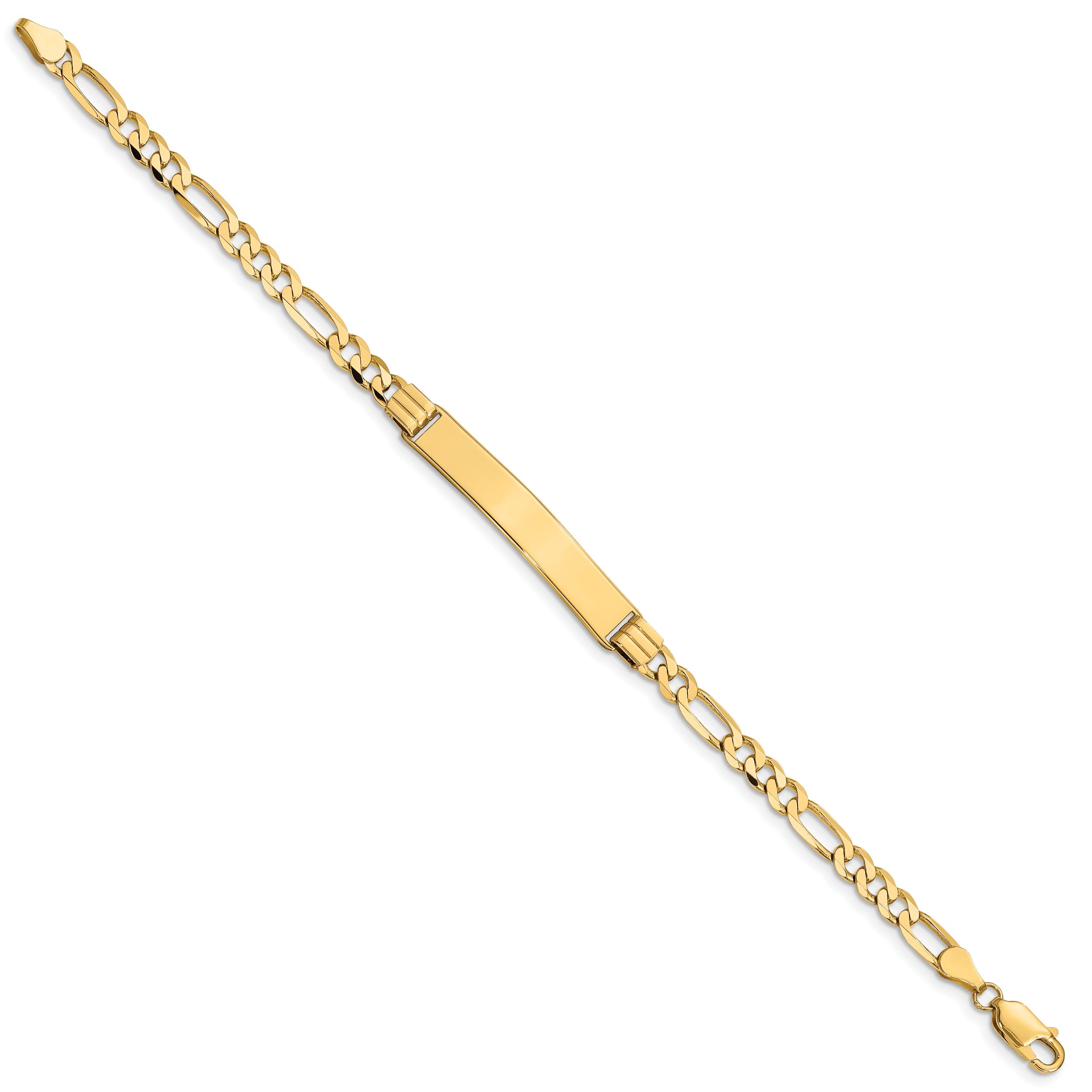 7 Inch 14K Figaro Id Bracelet