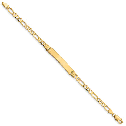 7 Inch 14K Figaro Id Bracelet