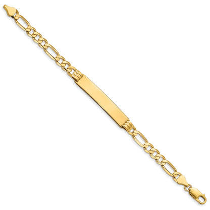 7 Inch 14K Figaro Id Bracelet