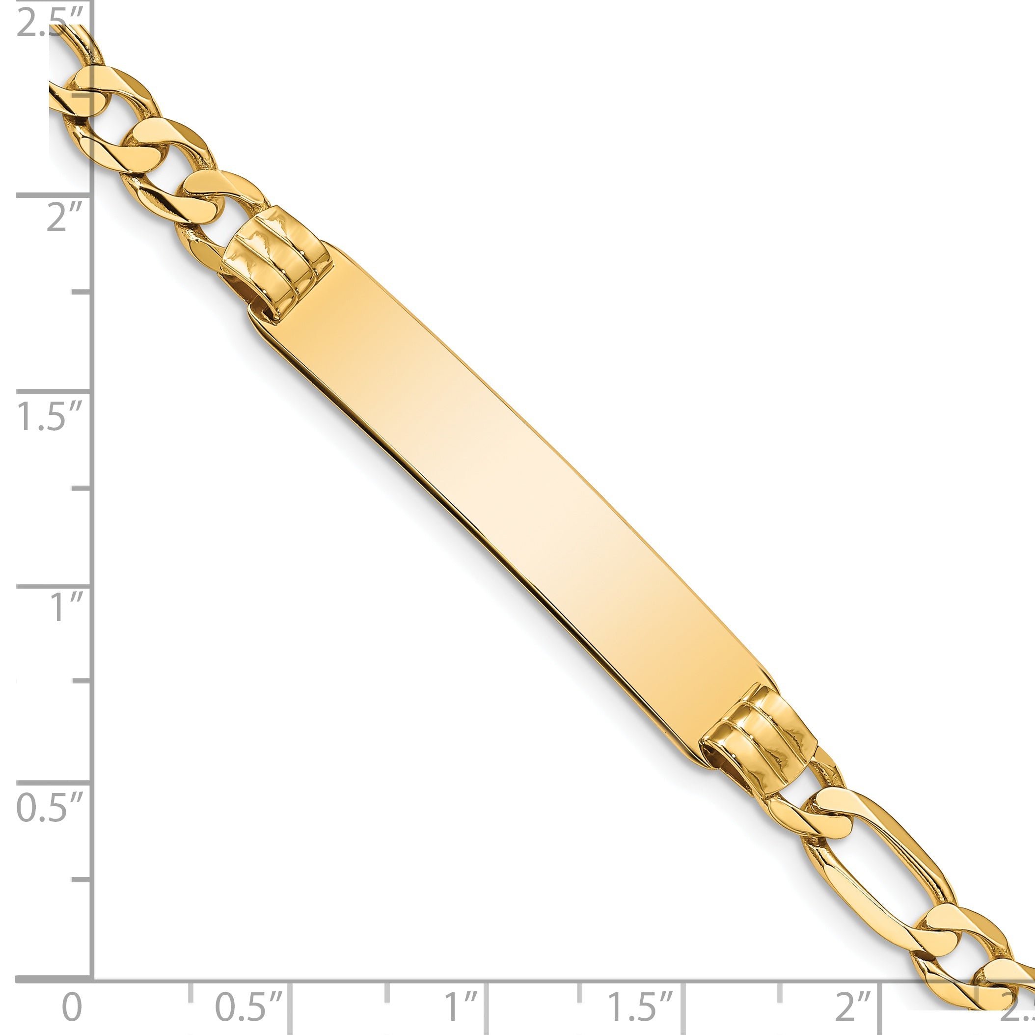 7 Inch 14K Figaro Id Bracelet