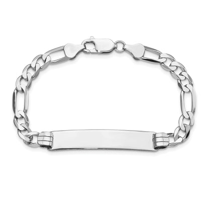 7 Inch 14K Wg Figaro Link Id Bracelet