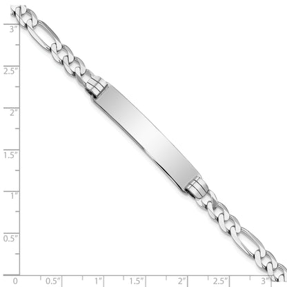 7 Inch 14K Wg Figaro Link Id Bracelet