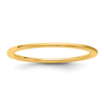 14K Yellow Gold 1mm Standard Flat Comfort Fit Band