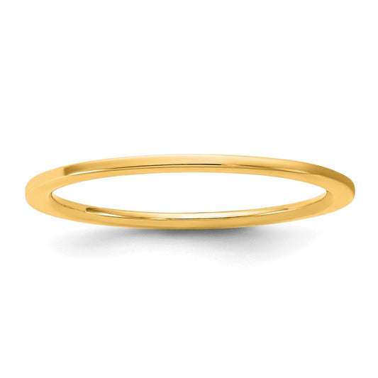 14K Yellow Gold 1mm Standard Flat Comfort Fit Band