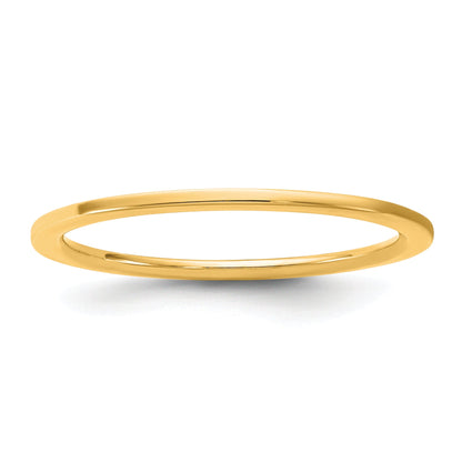 10K Yellow Gold 10Ky 1mm Standard Flat Comfort Fit Band Size 6.5