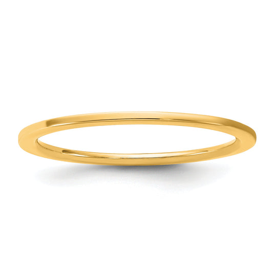 10K Yellow Gold 10Ky 1mm Standard Flat Comfort Fit Band Size 7