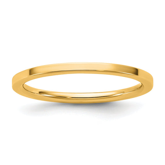 10K Yellow Gold 10Ky 1.5mm Standard Flat Comfort Fit Band Size 8