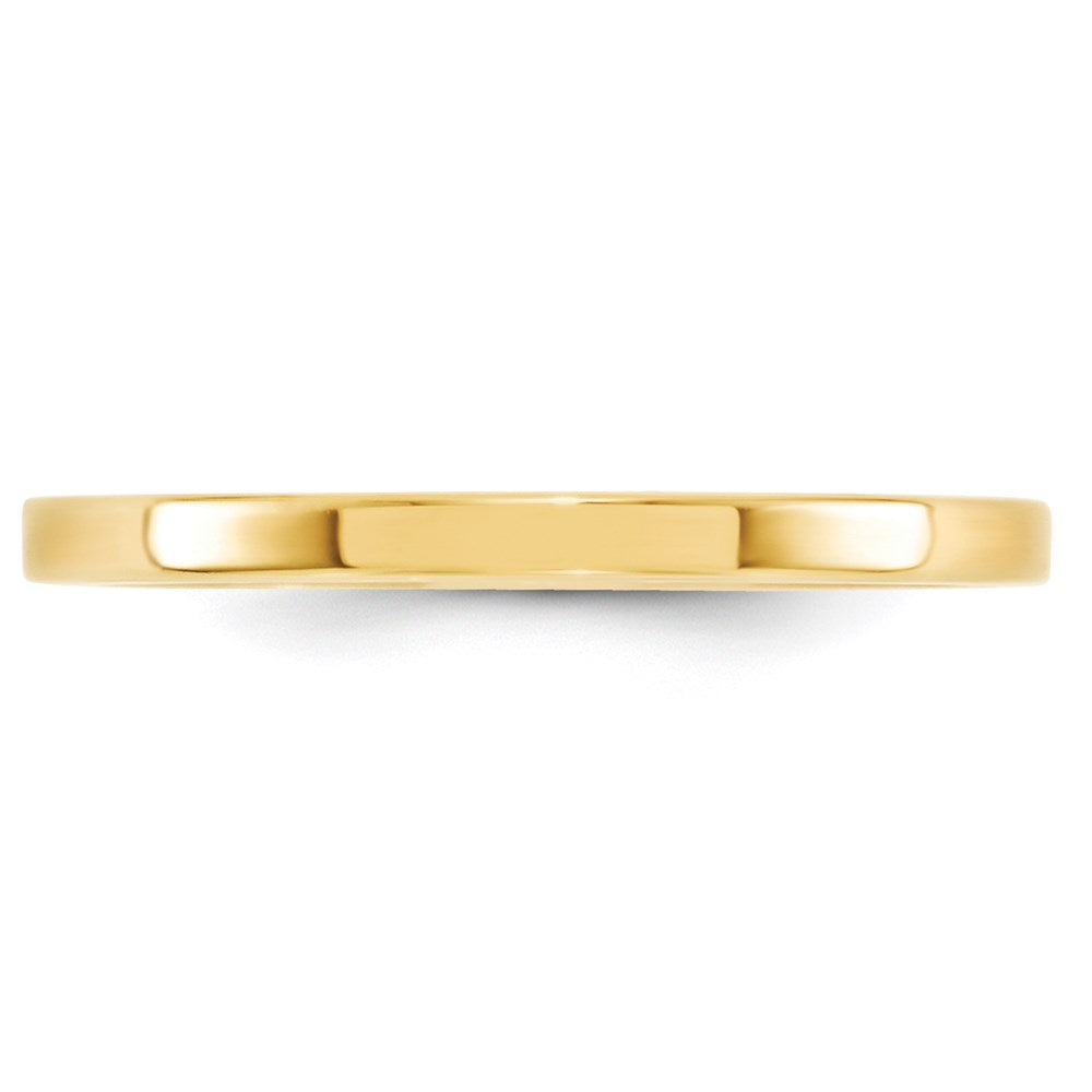 14k Yellow Gold 2mm Standard Weight Flat Comfort Fit Wedding Band Ring