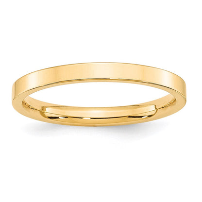 Solid 18K Yellow Gold 2.5mm Standard Flat Comfort Fit Men's/Women's Wedding Band Ring Size 6