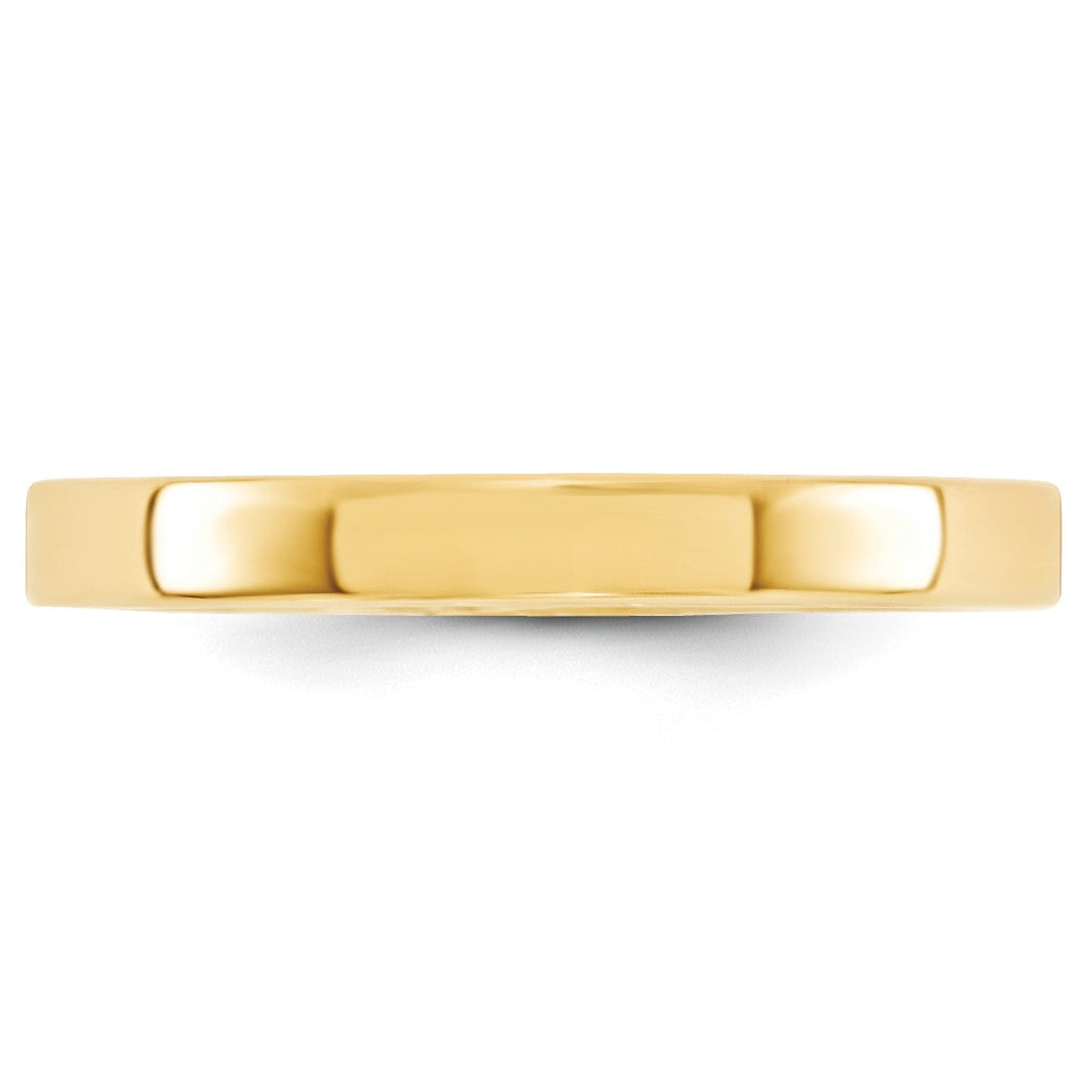 14k Yellow Gold 3mm Standard Weight Flat Comfort Fit Wedding Band Ring