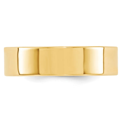 Solid 18K Yellow Gold 6mm Standard Flat Comfort Fit Men's/Women's Wedding Band Ring Size 6