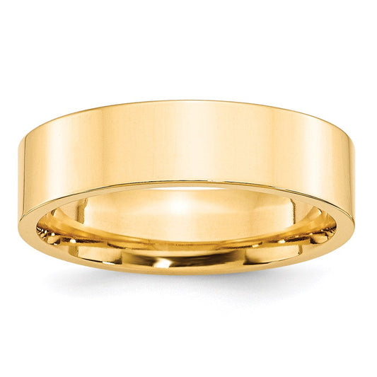 Solid 18K Yellow Gold 6mm Standard Flat Comfort Fit Men's/Women's Wedding Band Ring Size 14