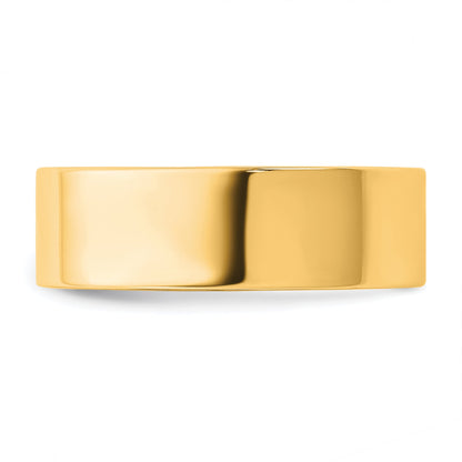 10K Yellow Gold 10Ky 6.5mm Standard Flat Comfort Fit Band Size 7.5