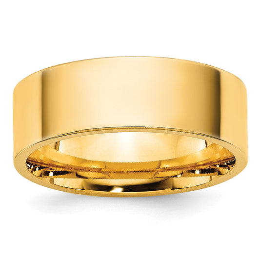 10K Yellow Gold 10Ky 6.5mm Standard Flat Comfort Fit Band Size 8