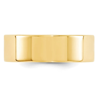 Solid 18K Yellow Gold 7mm Standard Flat Comfort Fit Men's/Women's Wedding Band Ring Size 12