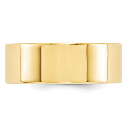Solid 18K Yellow Gold 8mm Standard Flat Comfort Fit Men's/Women's Wedding Band Ring Size 7.5