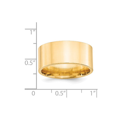 Solid 18K Yellow Gold 10mm Standard Flat Comfort Fit Men's/Women's Wedding Band Ring Size 10