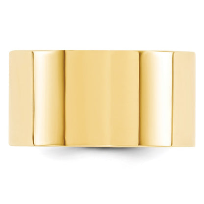 Solid 18K Yellow Gold 12mm Standard Flat Comfort Fit Men's/Women's Wedding Band Ring Size 7.5