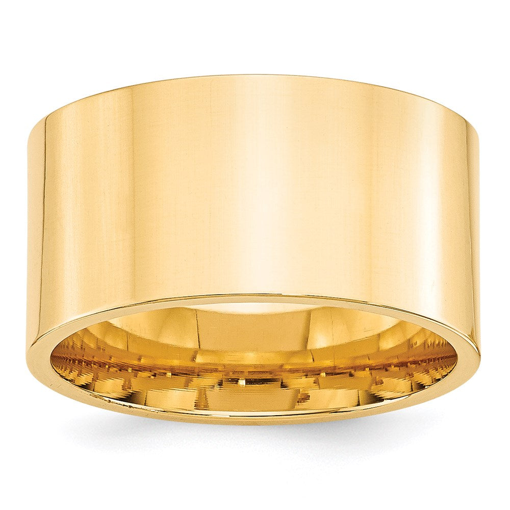 Solid 18K Yellow Gold 12mm Standard Flat Comfort Fit Men's/Women's Wedding Band Ring Size 4