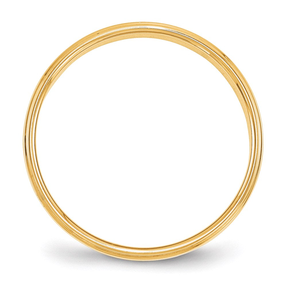 14k Yellow Gold 4mm Flat with Step Edge Wedding Band Ring