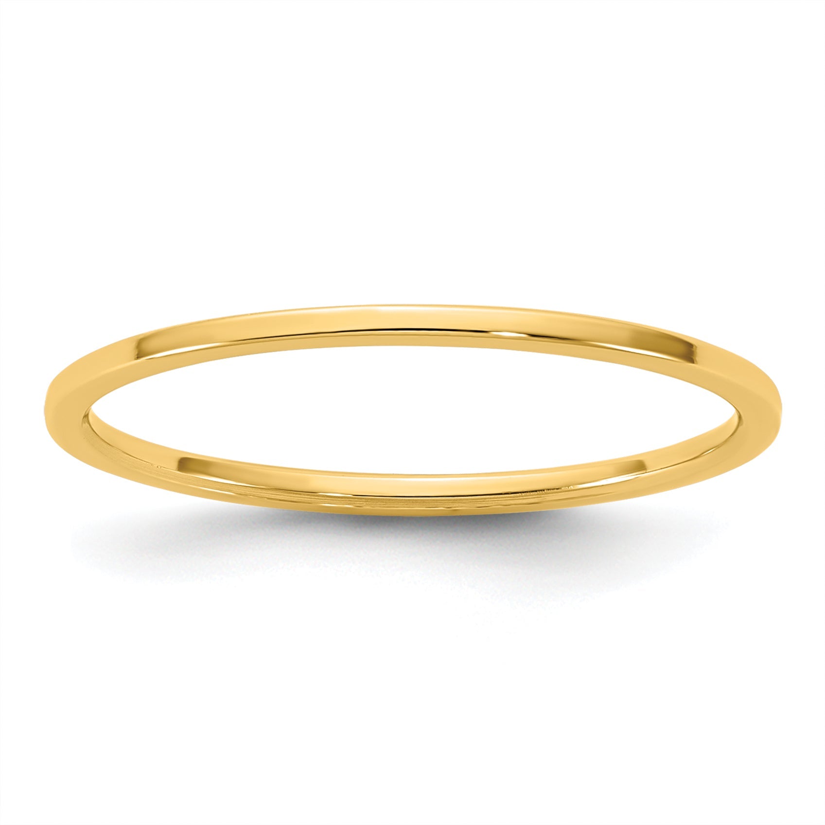 10K Yellow Gold 10Ky 1mm Lightweight Flat Band Size 7.5