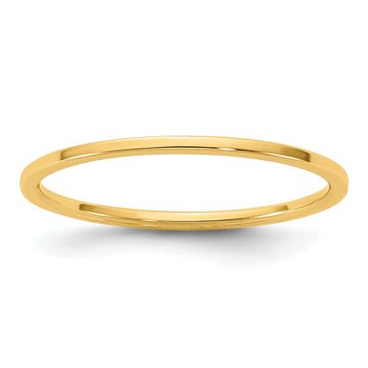 10K Yellow Gold 10Ky 1mm Lightweight Flat Band Size 7.5