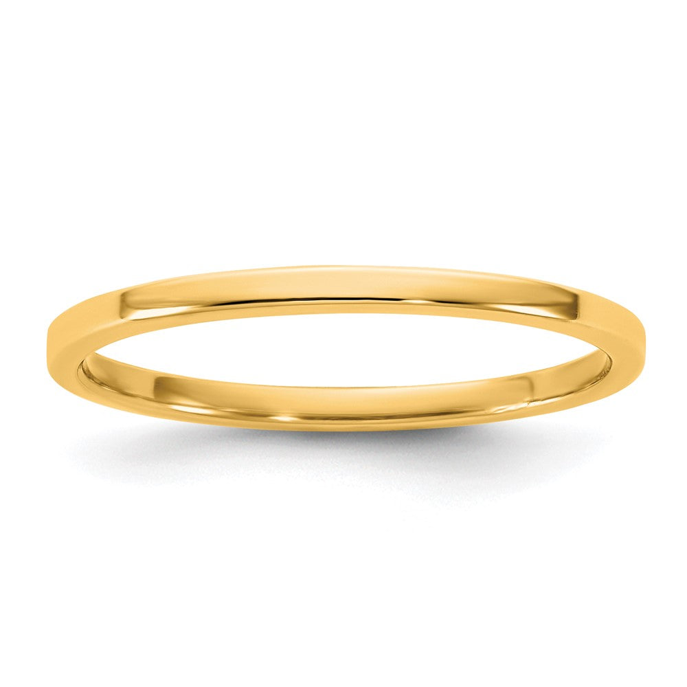 10K Yellow Gold 10Ky 1.5mm Lightweight Flat Band Size 12