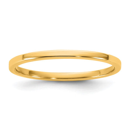 10K Yellow Gold 10Ky 1.5mm Lightweight Flat Band Size 12