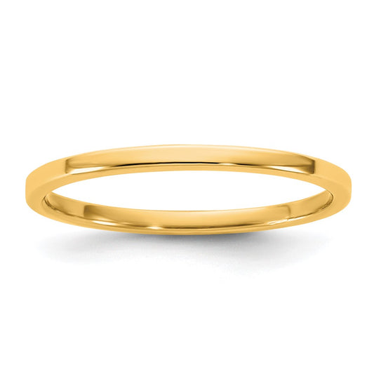 14K Yellow Gold 1.5mm Lightweight Flat Band