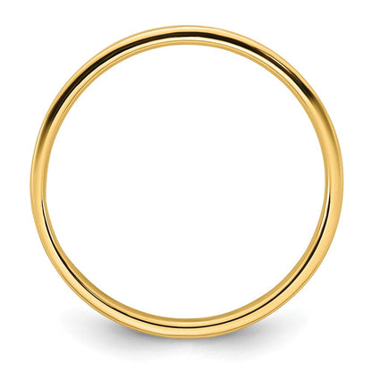 14k Yellow Gold 2mm Lightweight Flat Wedding Band Ring