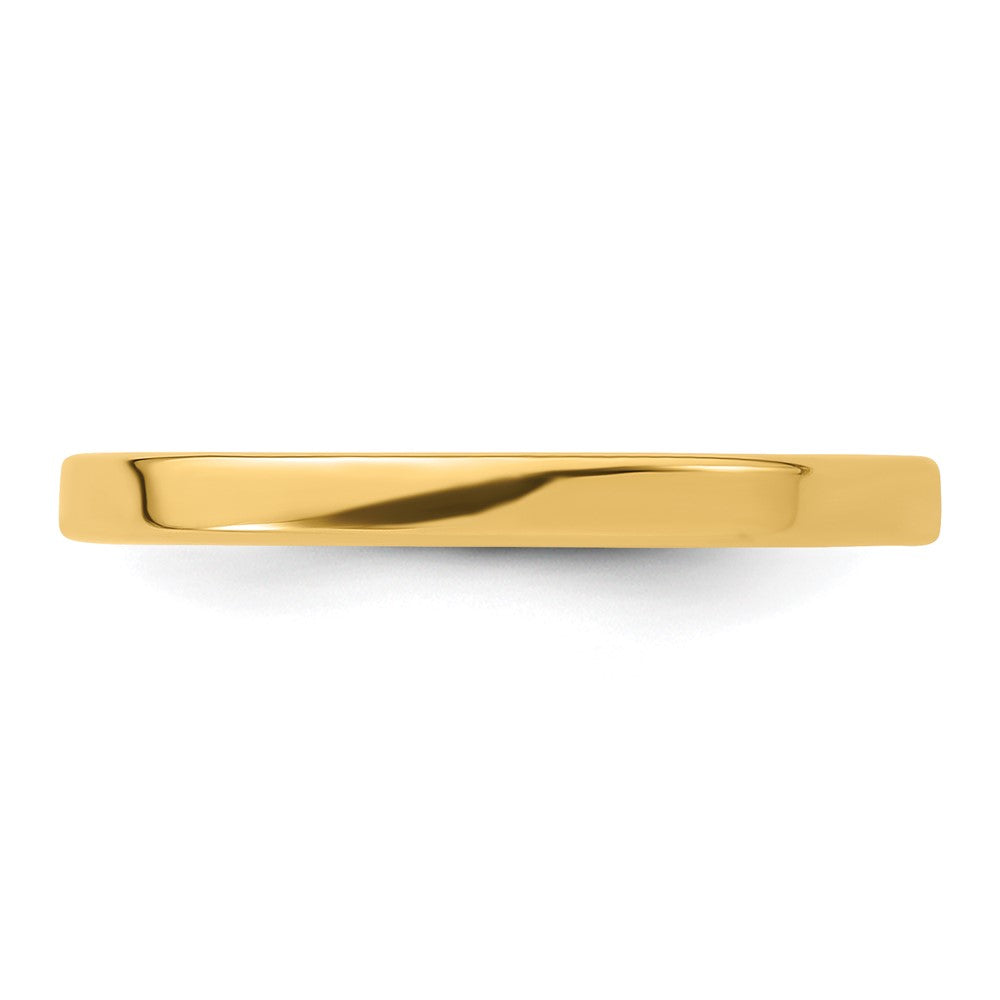 14k Yellow Gold 2mm Lightweight Flat Wedding Band Ring