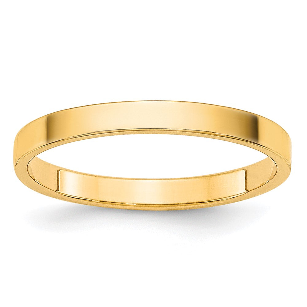 14k Yellow Gold 2mm Lightweight Flat Wedding Band Ring