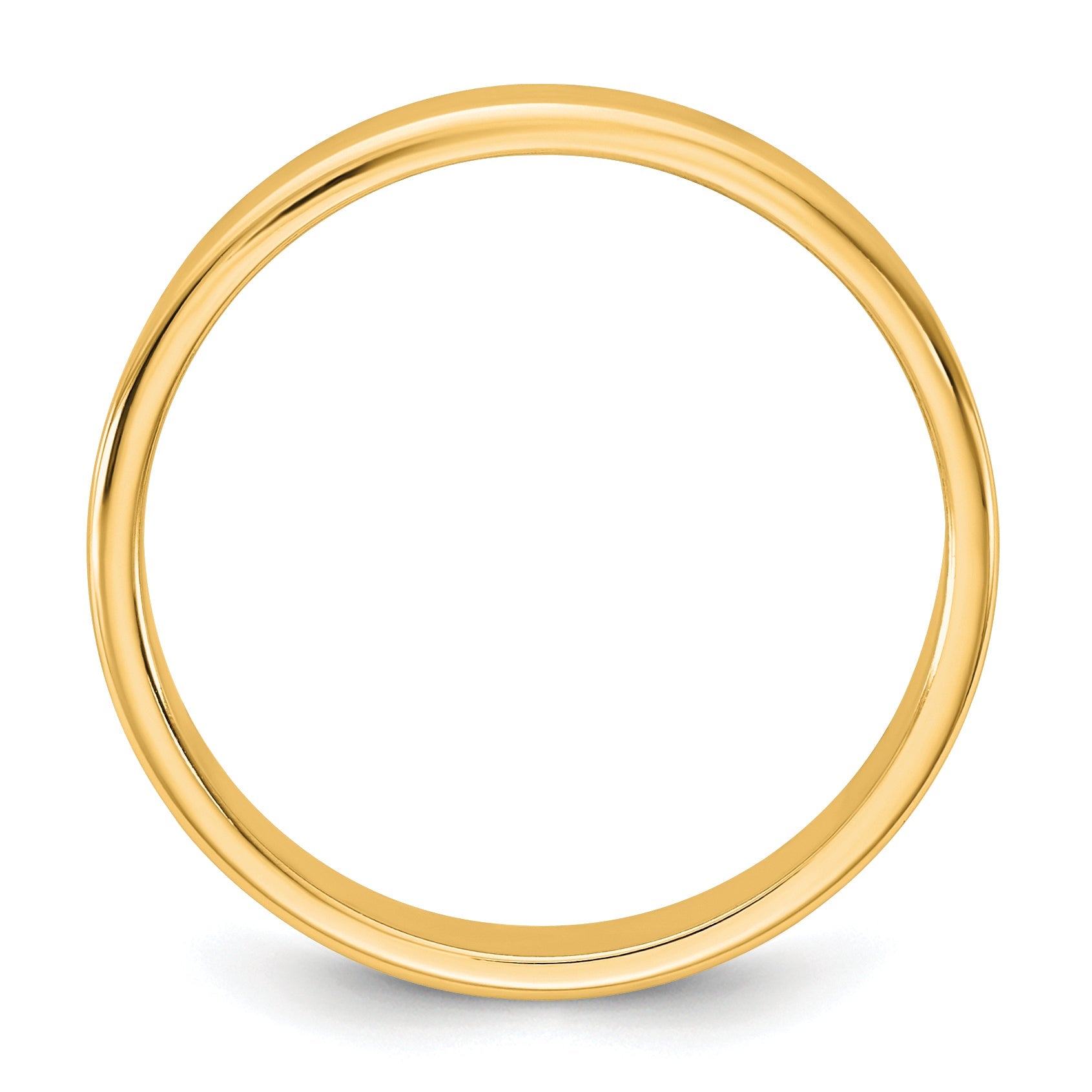 10K Yellow Gold 10Ky 3.5mm Lightweight Flat Band Size 13