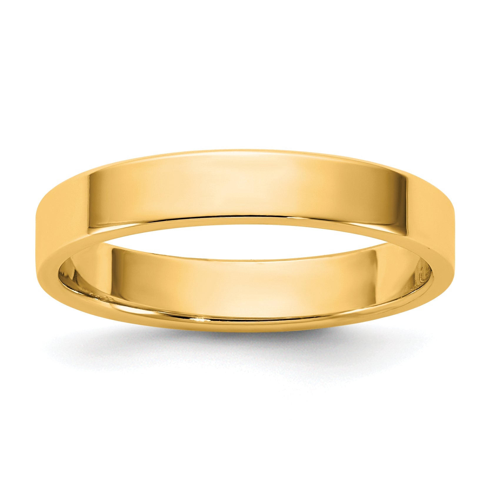 10K Yellow Gold 10Ky 3.5mm Lightweight Flat Band Size 14