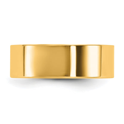10K Yellow Gold 10Ky 6.5mm Lightweight Flat Band Size 10.5