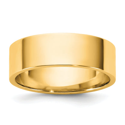 10K Yellow Gold 10Ky 6.5mm Lightweight Flat Band Size 11