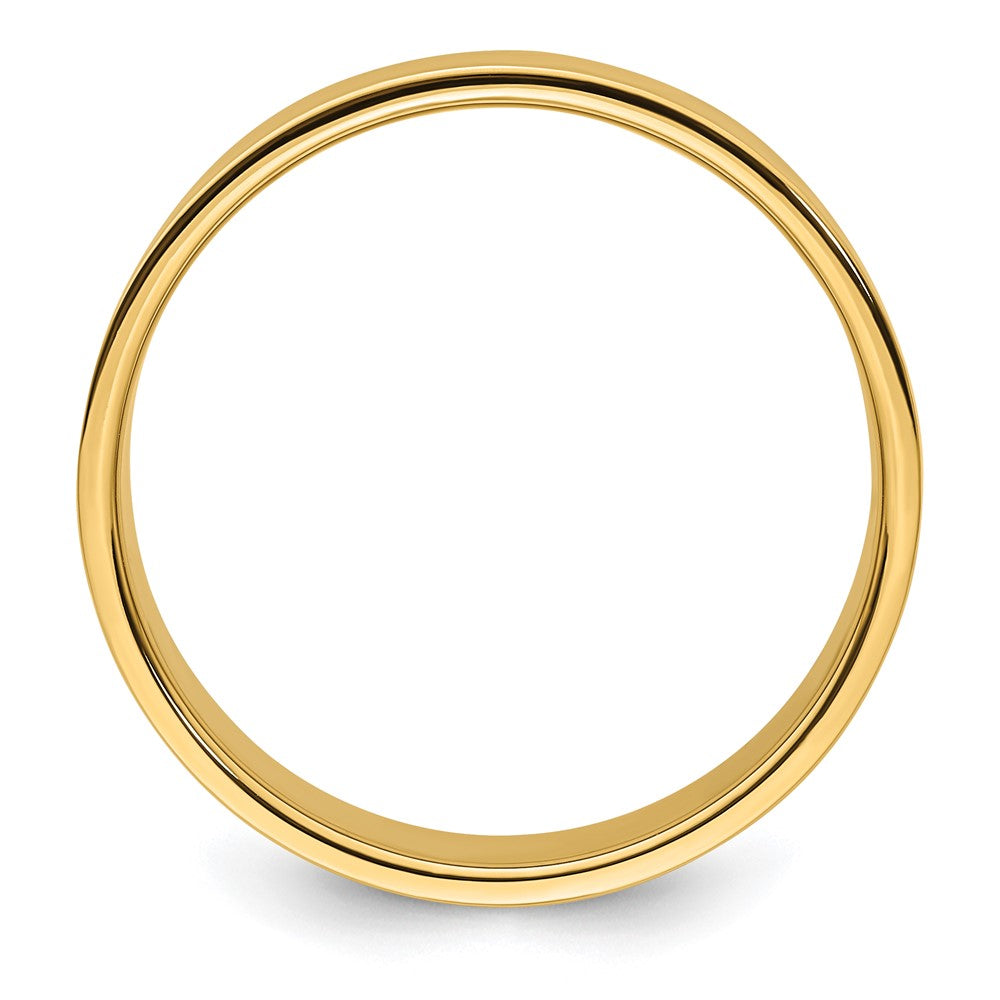14k Yellow Gold 8mm Lightweight Flat Wedding Band Ring