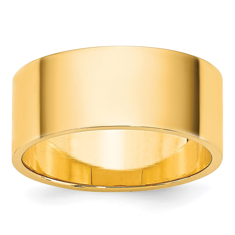 14k Yellow Gold 8mm Lightweight Flat Wedding Band Ring