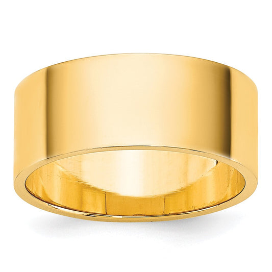14k Yellow Gold 8mm Lightweight Flat Wedding Band Ring