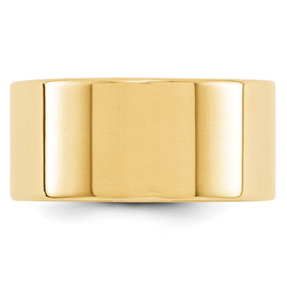 Solid 18K Yellow Gold 10mm Light Weight Flat Men's/Women's Wedding Band Ring Size 9