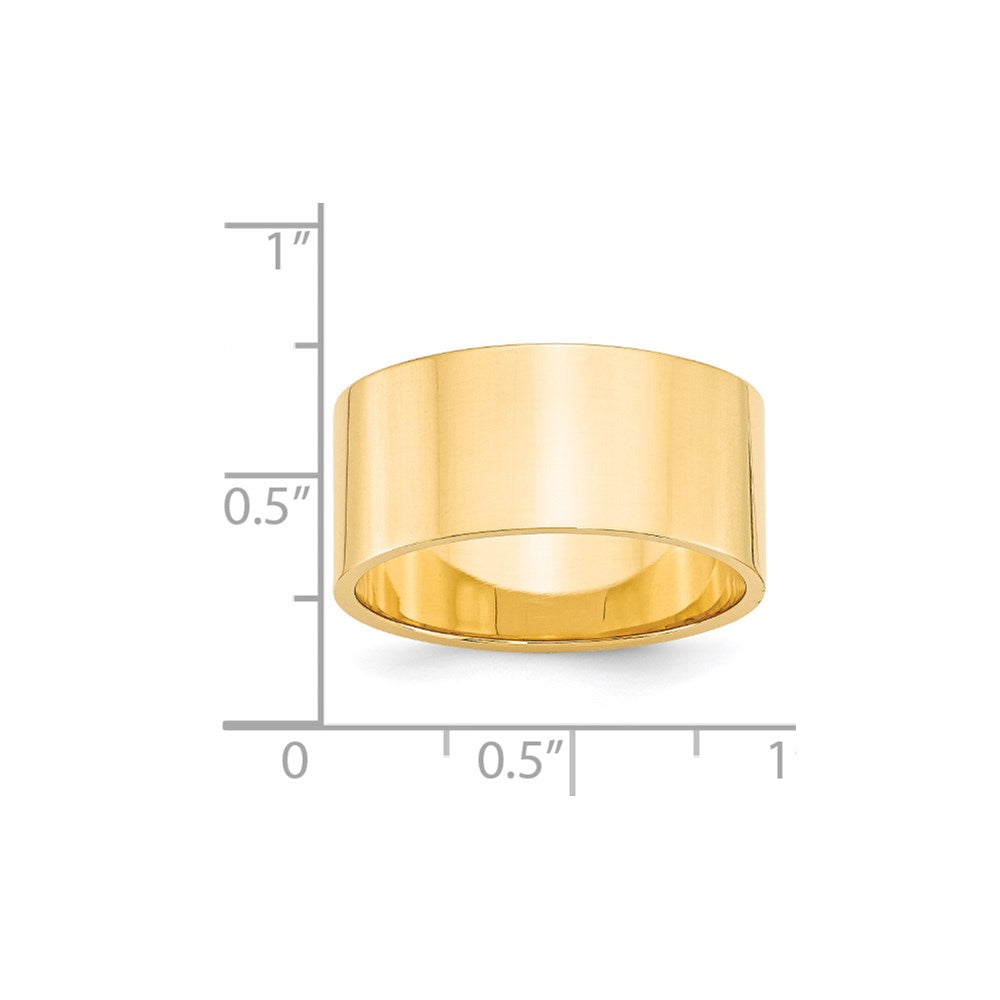 Solid 18K Yellow Gold 10mm Light Weight Flat Men's/Women's Wedding Band Ring Size 13.5
